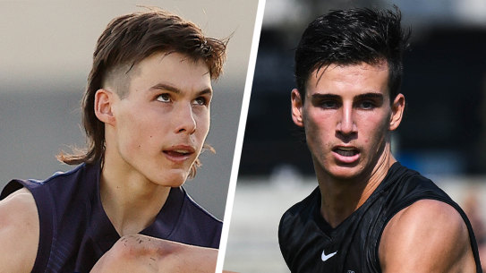 Father-son prospects Sam Darcy, left, and Nick Daicos. 