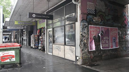 Empty shopfronts on Oxford Street.