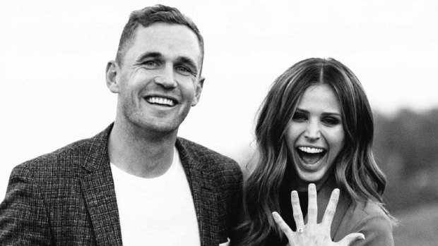 Joel Selwood and his fiance, Brit Davis.