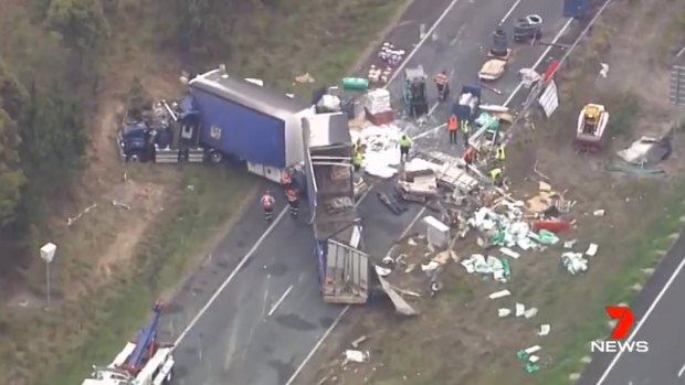 The truck rollover took out a speed camera and closed all northbound lanes in Bells Creek.