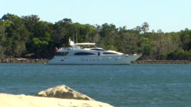 The Lady Pamela moored on the Clarence River, in Yamba, NSW.