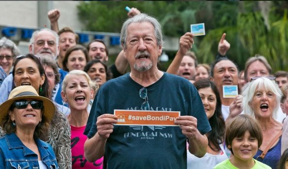 Michael Caton during the Save Bondi Pavilion campaign in 2016.