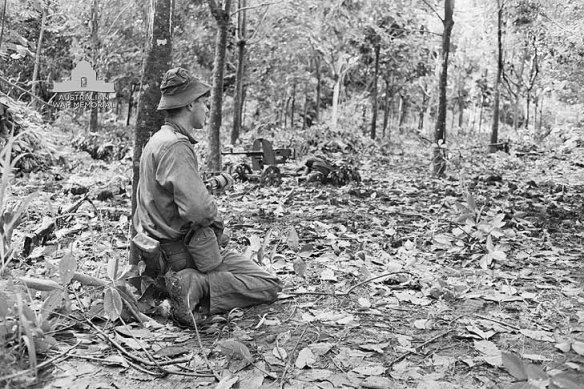 Second Lieutenant David Sabben following a battle with the Viet Cong in Long Tan, Vietnam.