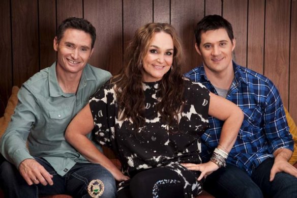 Dave Hughes, Kate Langbroek and Ed Kavalee in 2015.