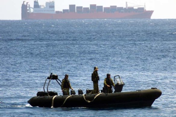 In 2001, the Howard government’s decision to turn away and then detain a large boatload of asylum seekers rescued at sea by a Norwegian freighter the Tampa (behind) sparked a row with Norway.