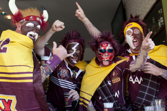 Queensland fans at Caxton Street.