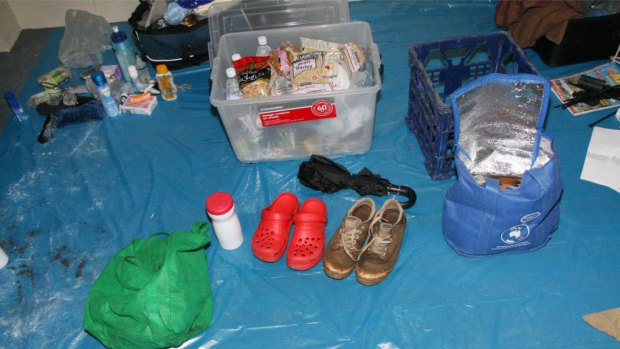 Inside his campsite, raided after he was seen in Tully, Queensland, in August 2010.