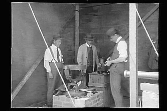 Solar eclipse expedition, Goondiwindi, Queensland. The expedition was led by Joseph Baldwin, Government Astronomer, Melbourne Observatory.