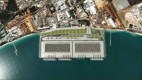 Preliminary designs for a new outer port in Cockburn Sound.