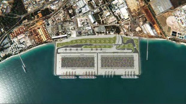 Preliminary designs for a new outer port in Cockburn Sound.