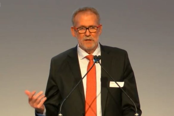 Crime and Corruption Commission chair Alan MacSporran speaks at the launch of Queensland’s Privacy Awareness Week.