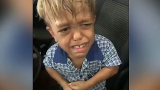 Screenshot of a video of Quaden Bayles who suffered a bullying incident earlier in the day.