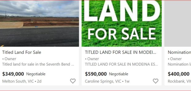 Titled land is up for sale online on websites like Gumtree.