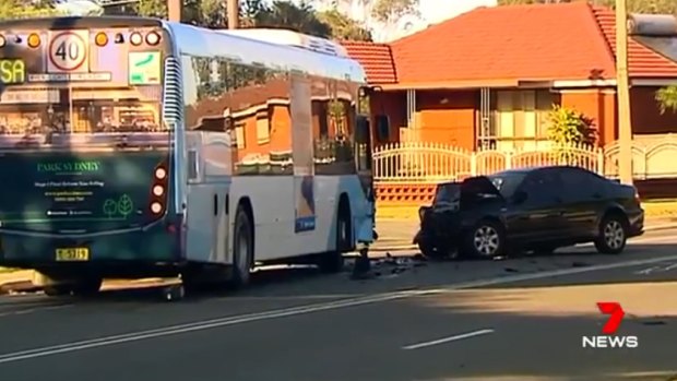 A man has died after his car and a bus collided in Fairfield. 