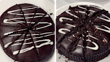 A classic Woolworths mudcake and the gluten-free version.