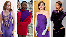 Celebrities wearing purple