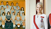 Norway’s Queen Mette-Marit now, and as a student in Wangaratta