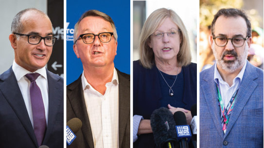 James Merlino, Martin Foley, Lisa Neville and Martin Pakula are tipped to announce their resignation on Friday.