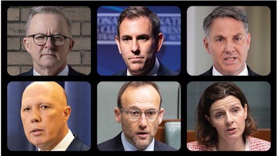 Composite of leaders facing challenges in 2023.