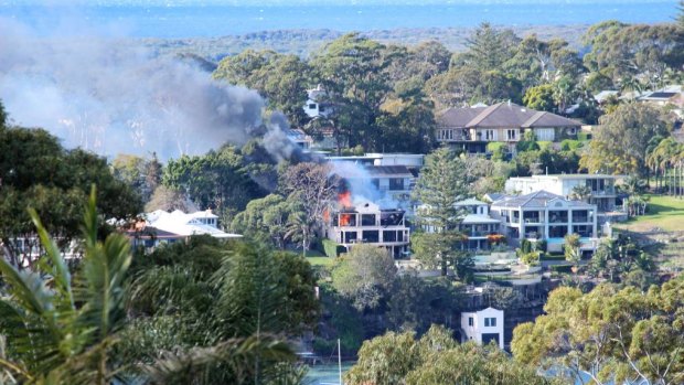 House fire: A resident took this photo on Monday morning of the house fire, clearly visible from her balcony.