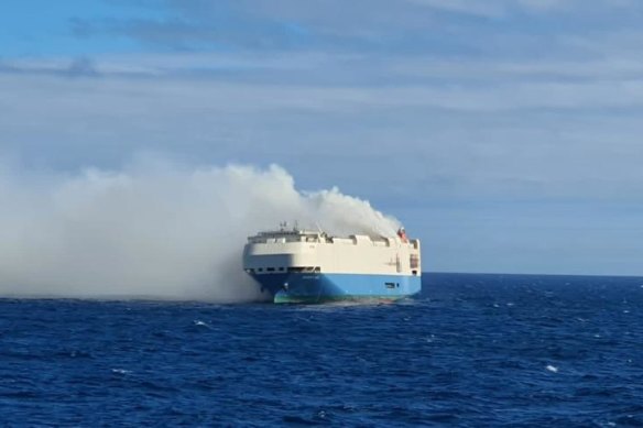 The 200-metre-long Felicity Ace car carrier caught fire and was abandoned of the coast of the Azores.