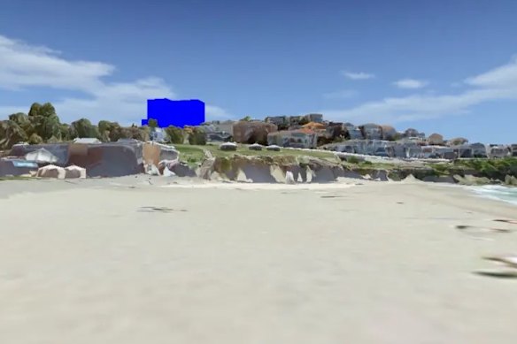 An impression of the scale of Fortis’ proposed block of 100 to 120 apartments from Bronte Beach.