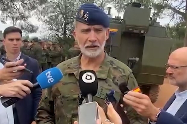 Spain’s King Felipe was visiting a military base on Wednesday when he was told of a deadly collision between two high-speed trains in the province of Toledo, killing more than 60 people.