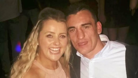 Cathrina Ann Cahill and her fiance David Walsh in October 2016. 