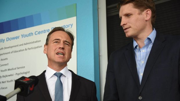 Health Minister Greg Hunt and Canning MP Andrew Hastie.