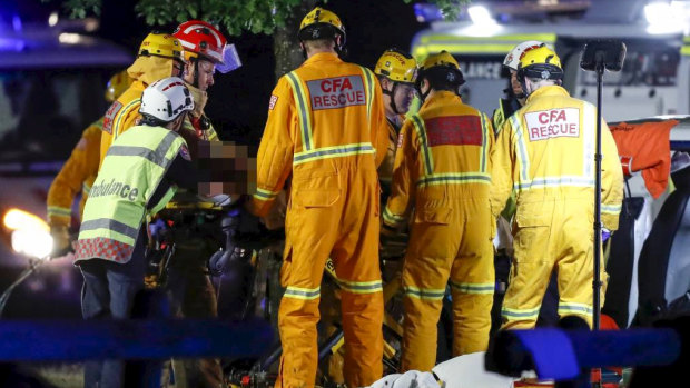 Six people were hospitalised at a serious crash in Windermere in a horror night on the state's roads.