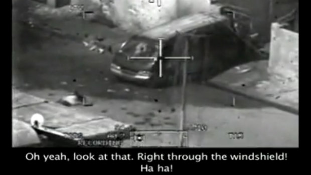 A frame from the "Collateral Murder" video published by WikiLeaks.