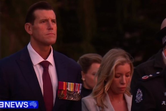 Ben Roberts-Smith spotted at Perth dawn service; PM tries his hand at two-up