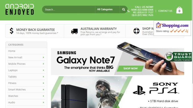 Massive fine: The homepage for the now-closed Android Enjoyed.
