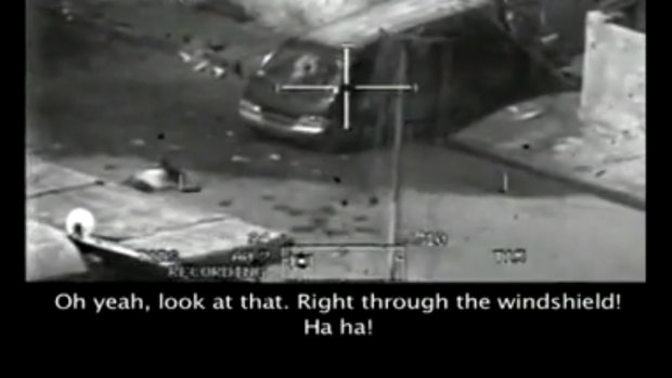 A frame from the "Collateral Murder" video published by WikiLeaks.