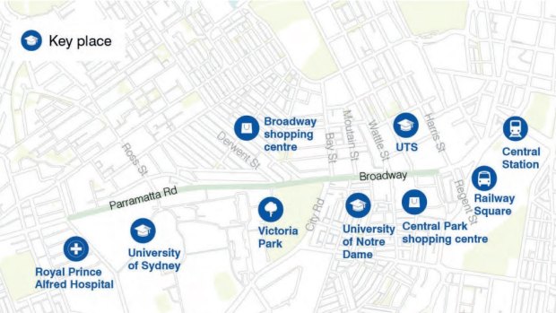 The City of Sydney’s plan to extend the light rail network down Broadway would connect Central Station with retail, education and medical hubs.