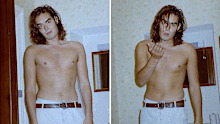 The jury was shown two shirtless photographs of Russell Brand as evidence in his rape trial in the UK.