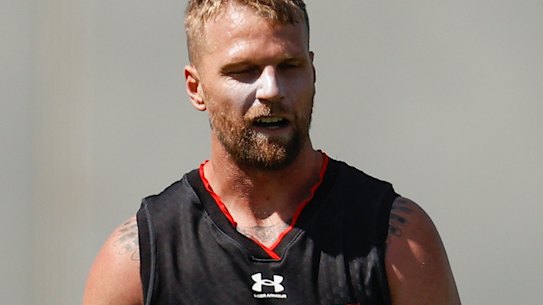 Essendon’s Jake Stringer at pre-season training.