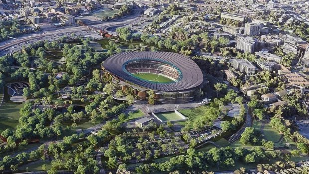 A Victoria Park stadium render released by the Queensland government this week.