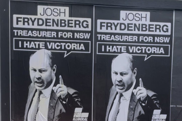 Josh Frydenberg posters in Kooyong ′ I hate Victoria’