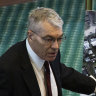 Texas Department of Public Safety Director Steve McCraw uses maps and graphics to present a timeline of the school shooting at Robb Elementary School in Uvalde, during a hearing.