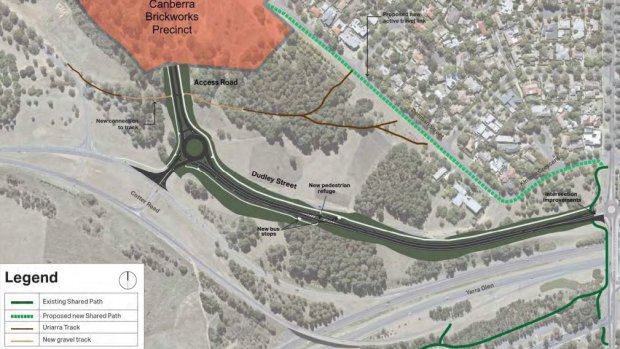 The proposed widening of Dudley Street with a new roundabout and road to reach the new housing estate at the brickworks, where 380 homes will be built.