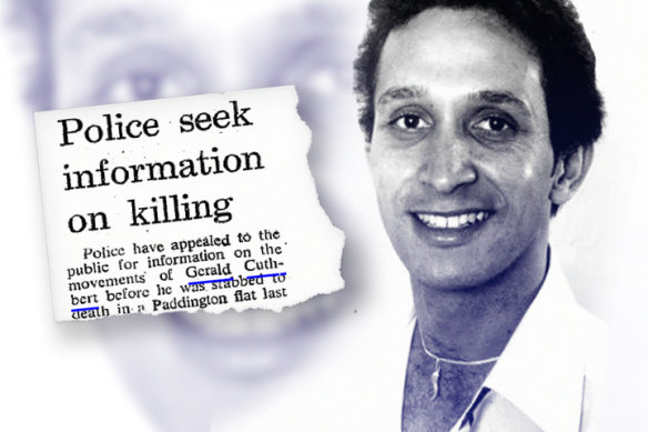 Gerald Cuthbert and a Sydney Morning Herald article from October 1981, reporting on his death.