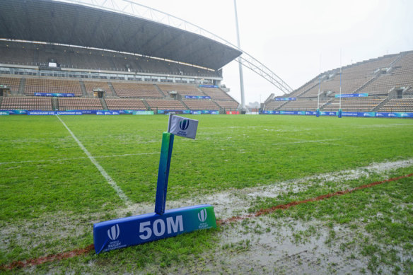 The state of Athlone Stadium in Cape Town, when the decision was made it was unplayable.