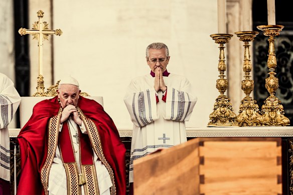 Pope Francis presides over the funeral of Pope Emeritus Benedict XVI (who, unusually, had opted to retire in 2013 due to old age) in St Peter’s Square in 2023. 