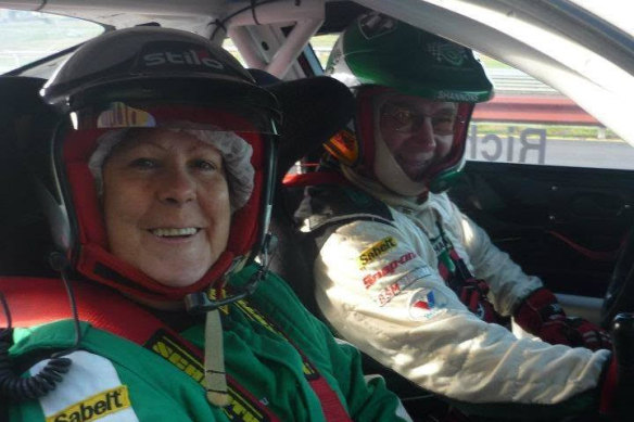 Kruger pictured with racing car legend Jim Richards, who won the Bathurst 1000 seven times.