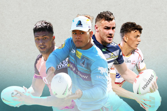Queensland NRL clubs biggest selection battles (from left to right): Xavier Willison, Josiah Pahulu, Kyle Laybutt, Jack Bostock. 