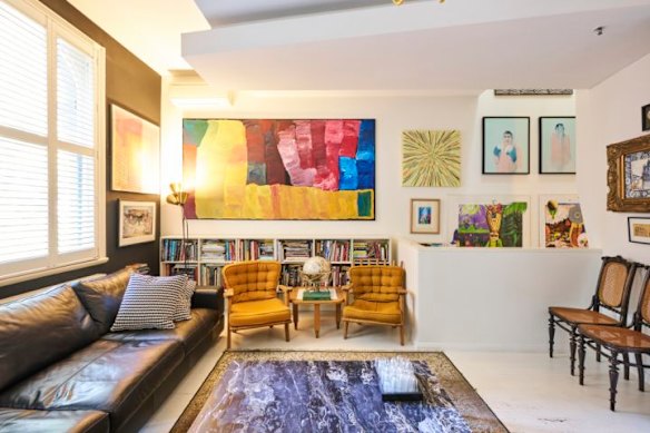 The tri-level townhouse is full of colour.