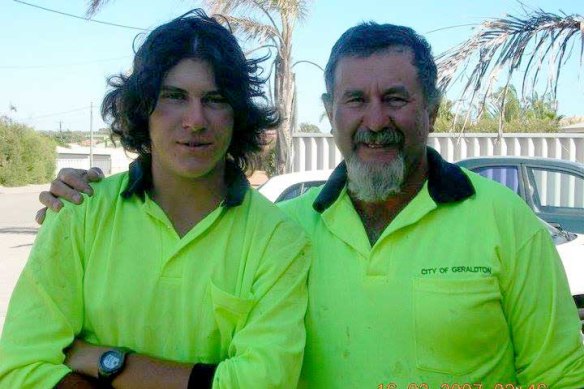 Sheppard with his father in 2007.