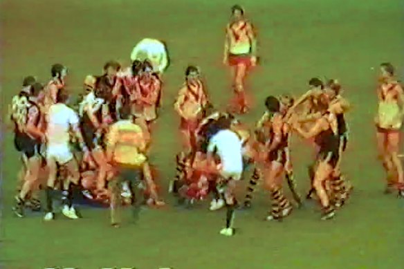 Punches flew and an all-in brawl broke out.