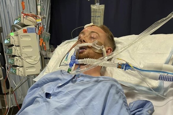 Danny Hodgson is in an induced coma in Royal Perth Hospital after a coward punch.  